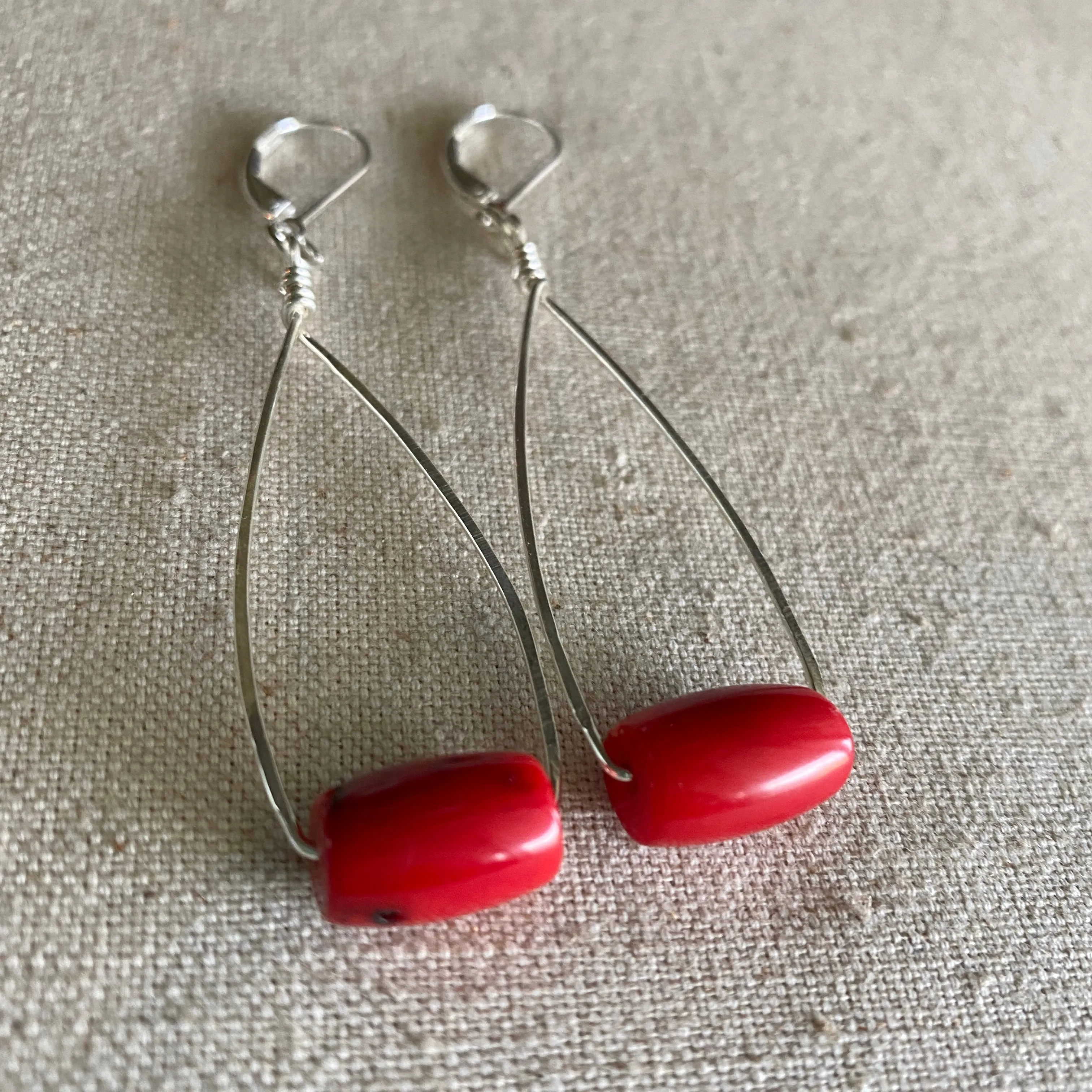 Coral Barrel Earrings