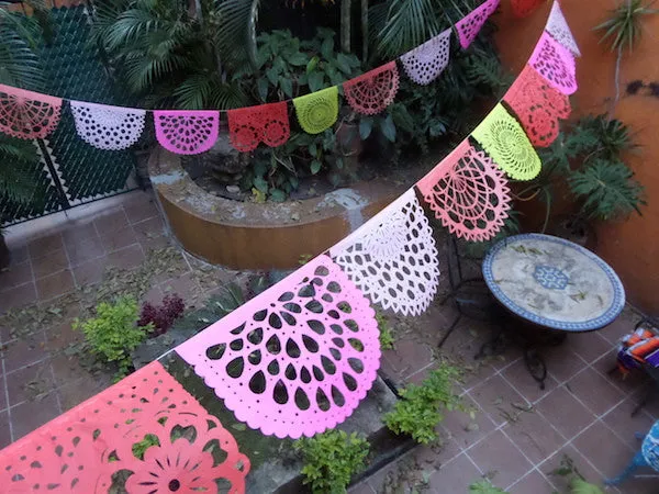 Coral Bunting Party Decorations | 5m 16ft Banner with 10 Large Flags