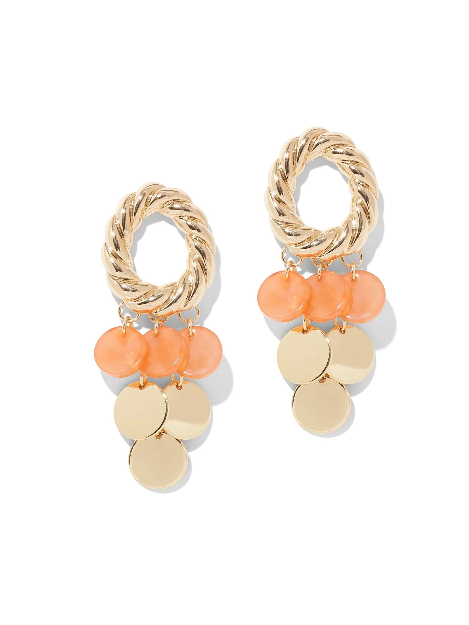 Coral Faux-Stone Statement Drop Earring