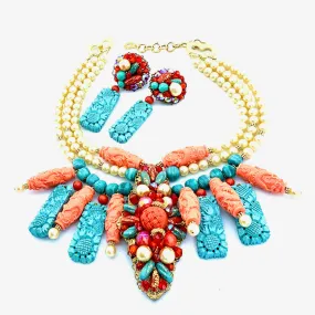 CORAL GARDEN OOAK STATEMENT NECKLACE