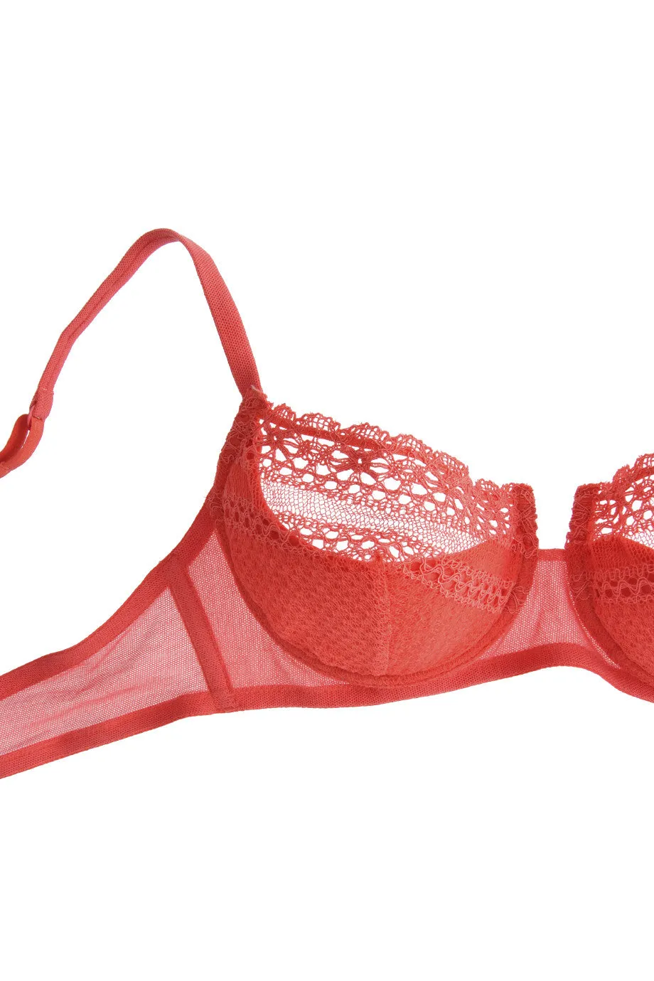 Coral Lace Balcony Bra