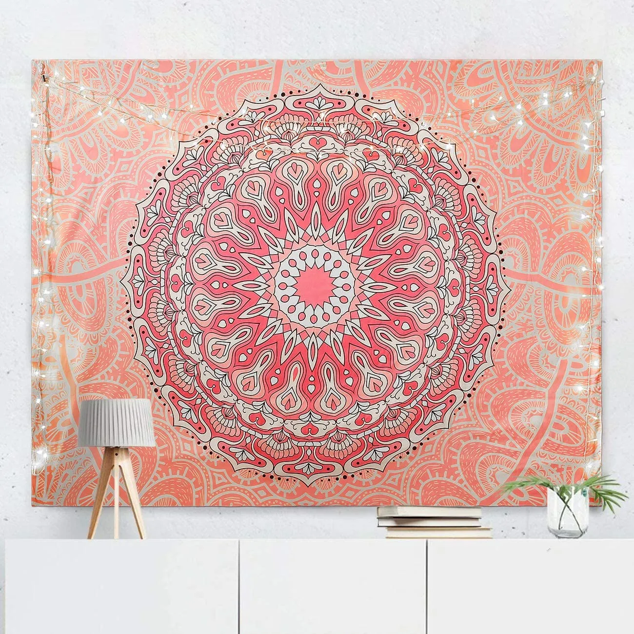 Coral Mandala Tapestry