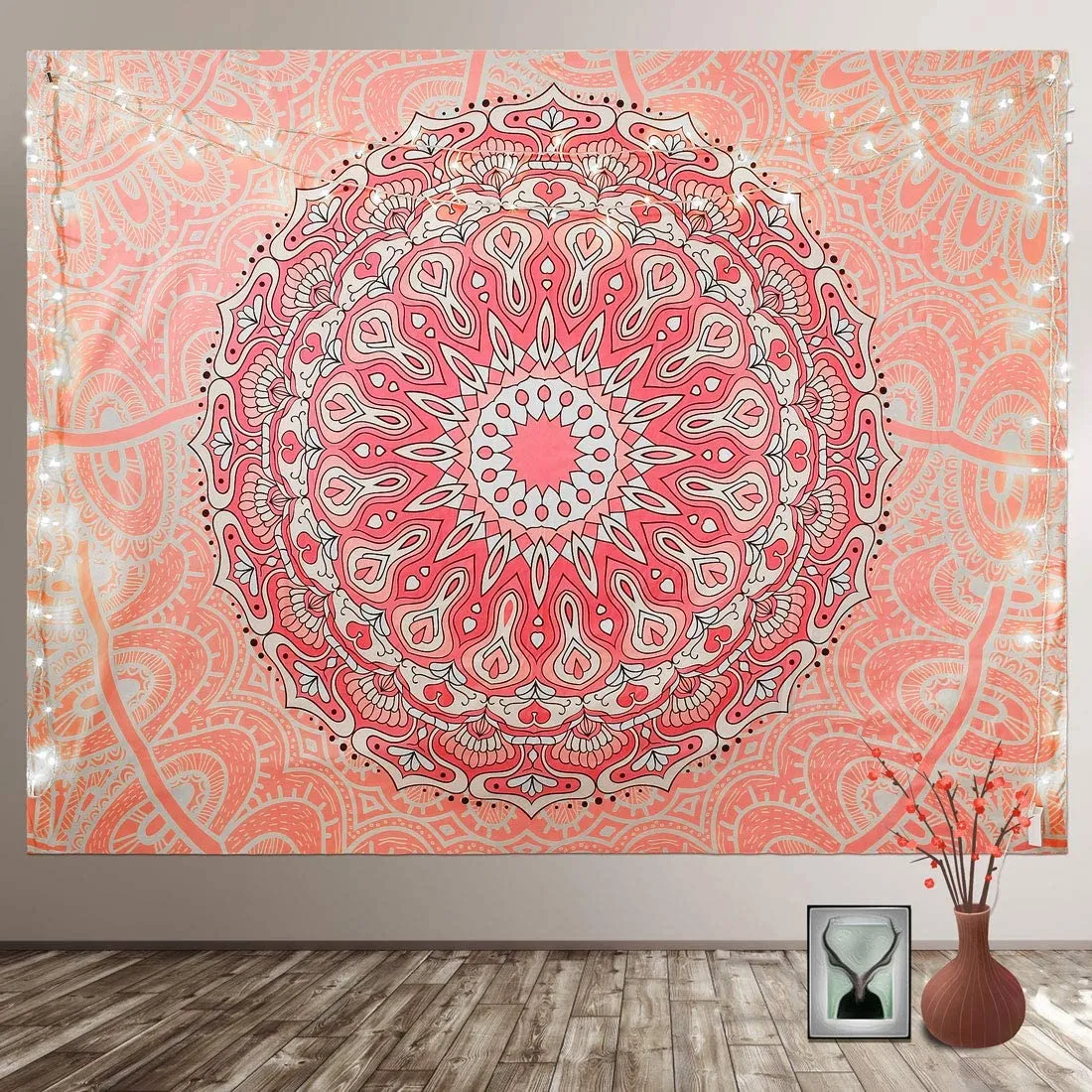 Coral Mandala Tapestry