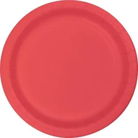 Coral Paper Dinner Plates 10'' | 24ct