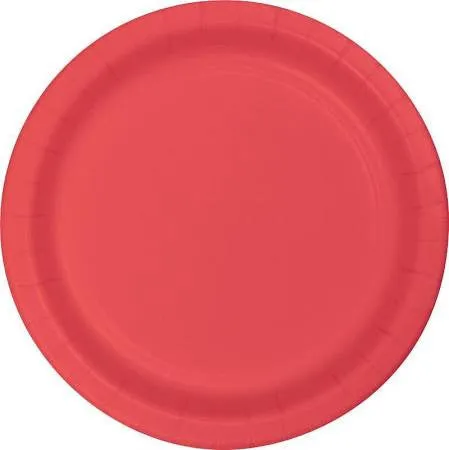 Coral Paper Dinner Plates 10'' | 24ct