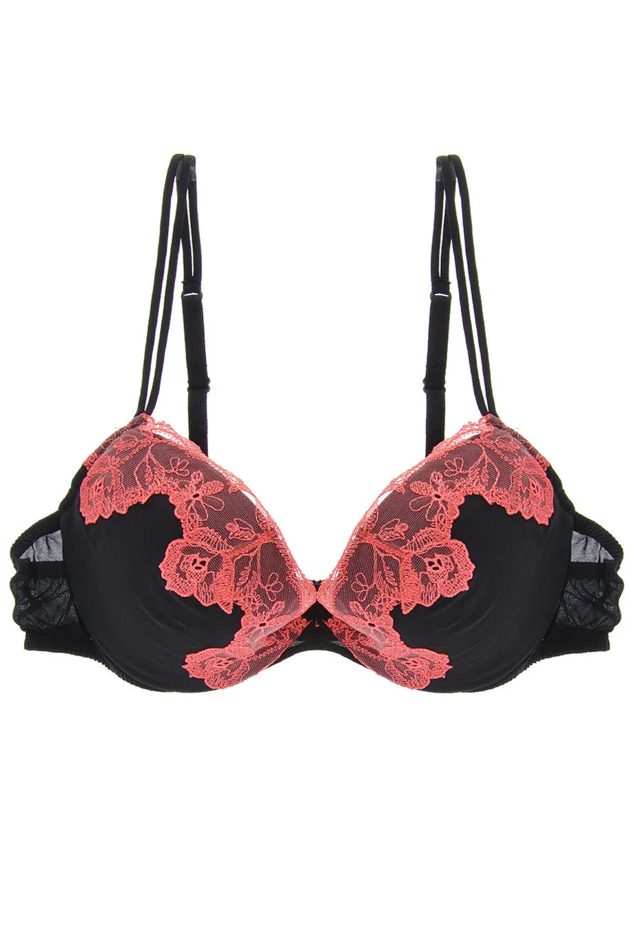 CORAL ROSES Black Bra