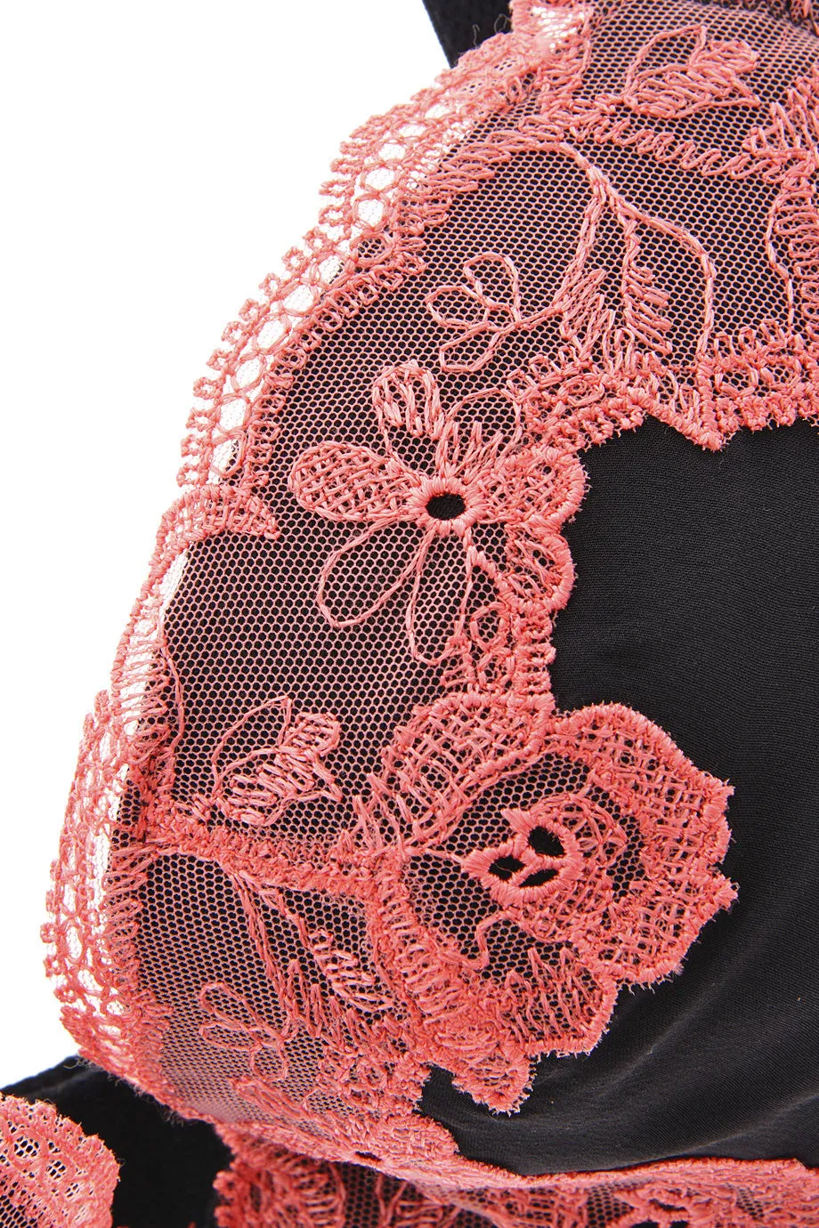 CORAL ROSES Black Bra