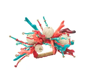 Coral Spray Napkin Ring in Natural Coral & Turquoise Set of 4 by Kim Seybert