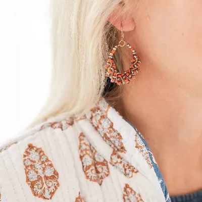 Coral Twisted Treasure Hoops