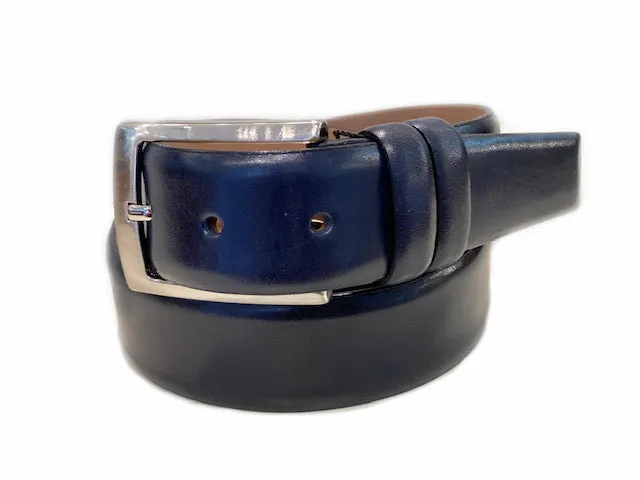 Corrente Calfskin Belt Navy