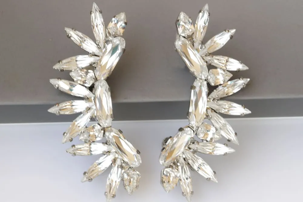 CRYSTAL EAR CLIMBERS