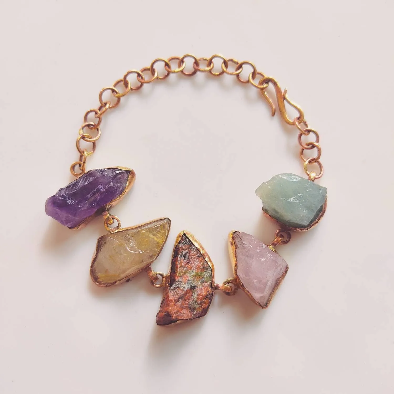 Customizable Raw Stone Crystal Healing Bracelet