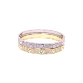 CZ Paved Stone Bangle Bracelet (B117)