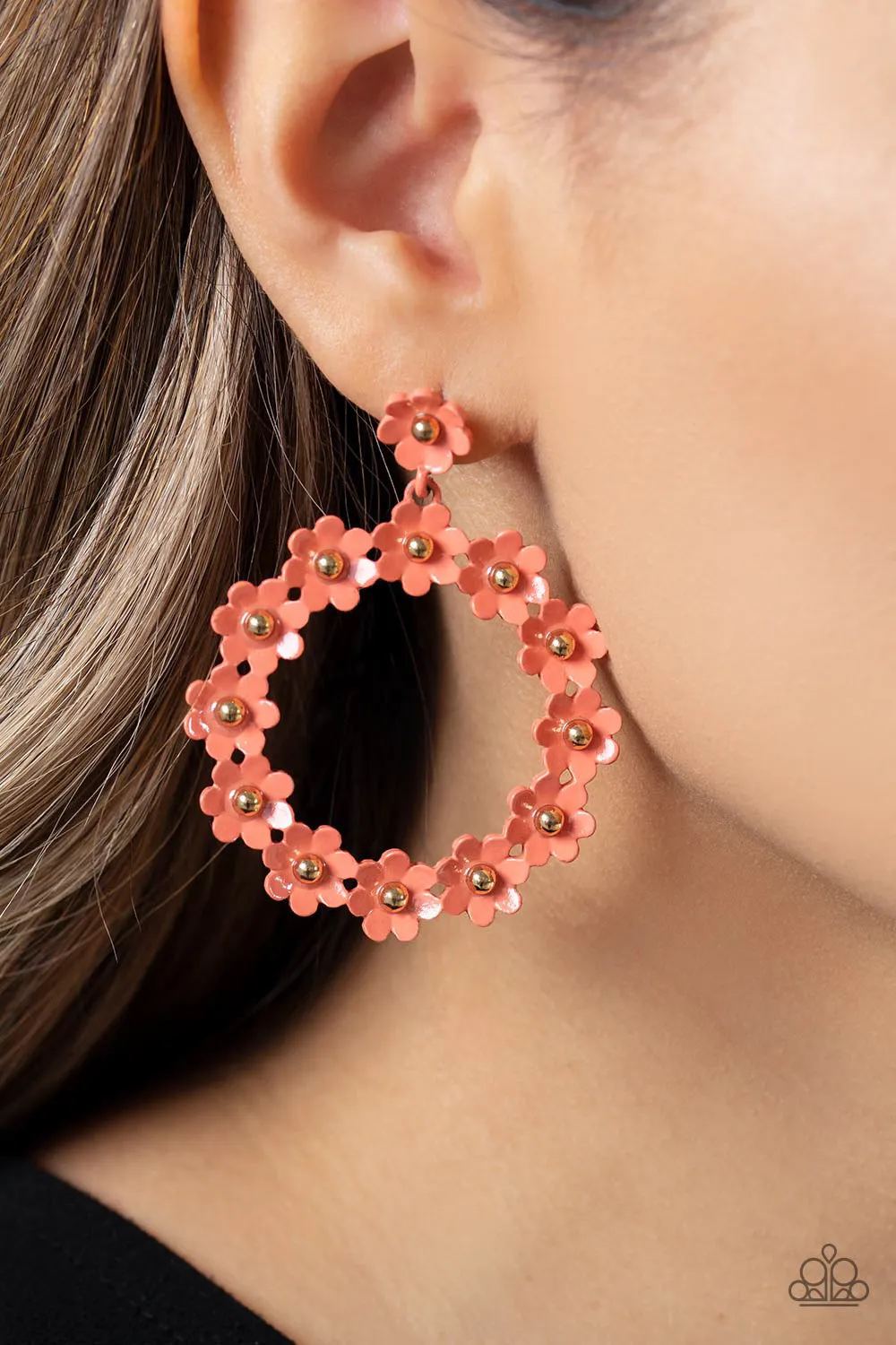 Daisy Meadows - Orange Earrings - Paparazzi Accessories