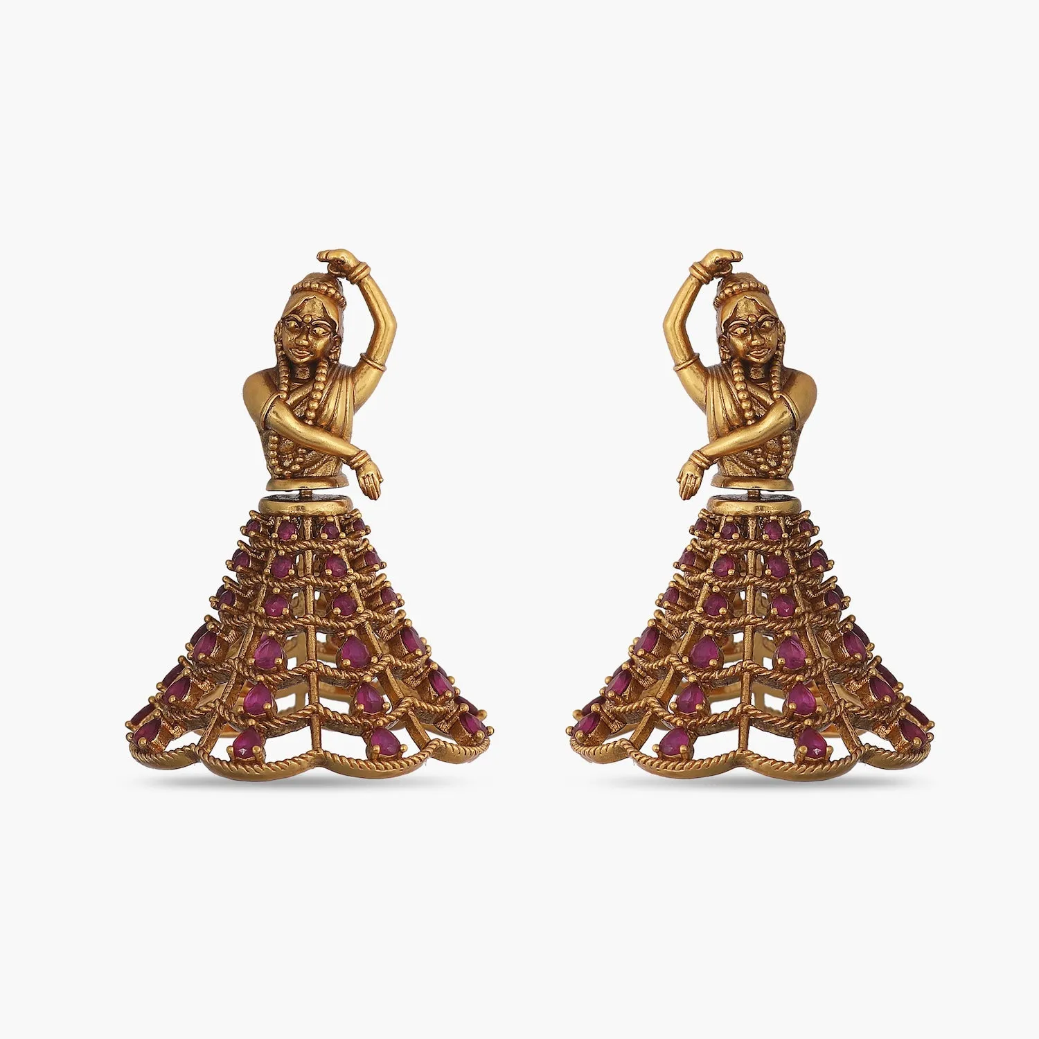 Dancing Lady Antique Earrings