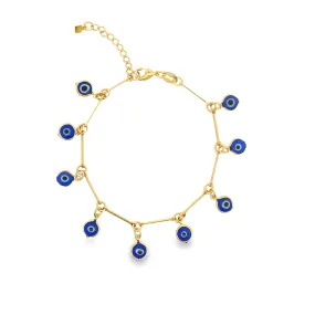 DARK BLUE Evil Eye Chain Bracelet (I296)