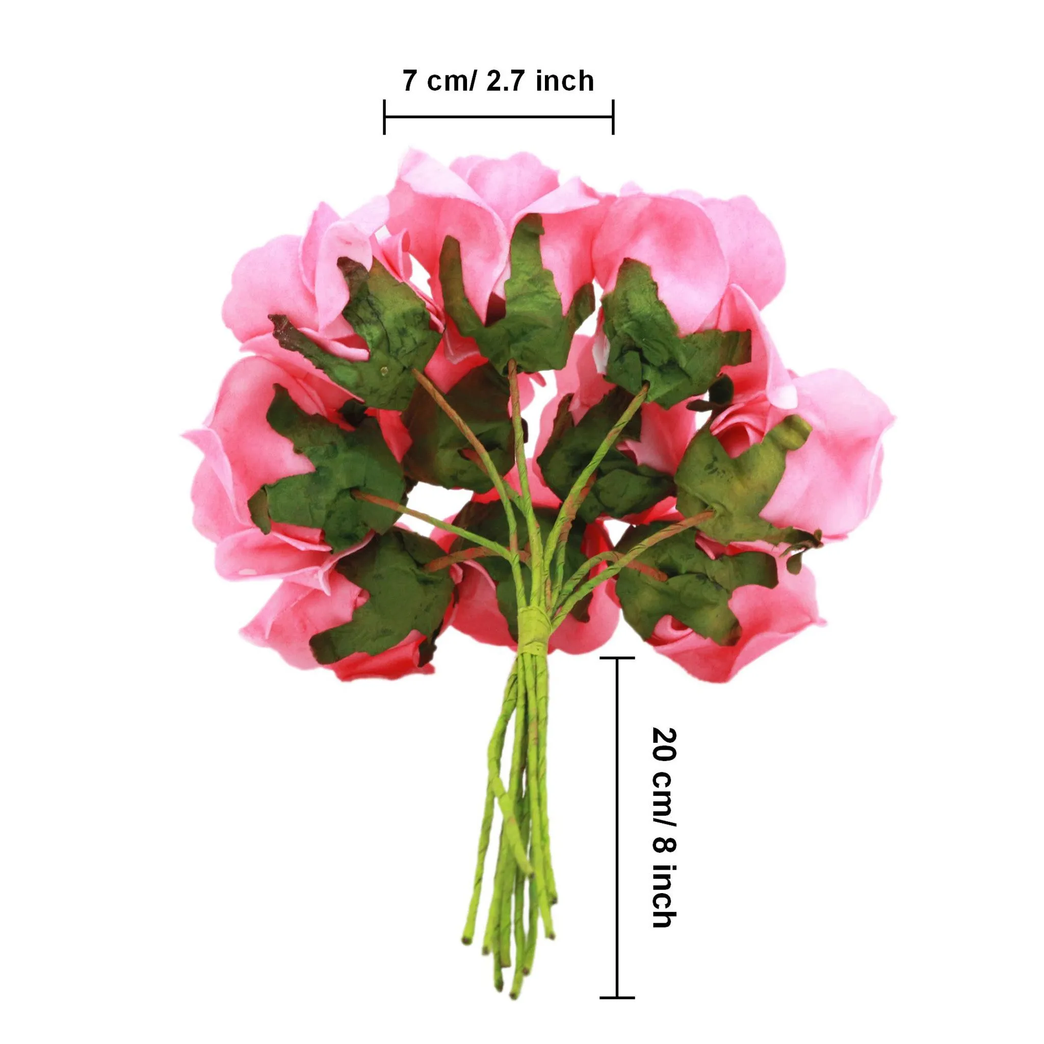 Dark Pink Rose Flowers Artificial Flower Bunch