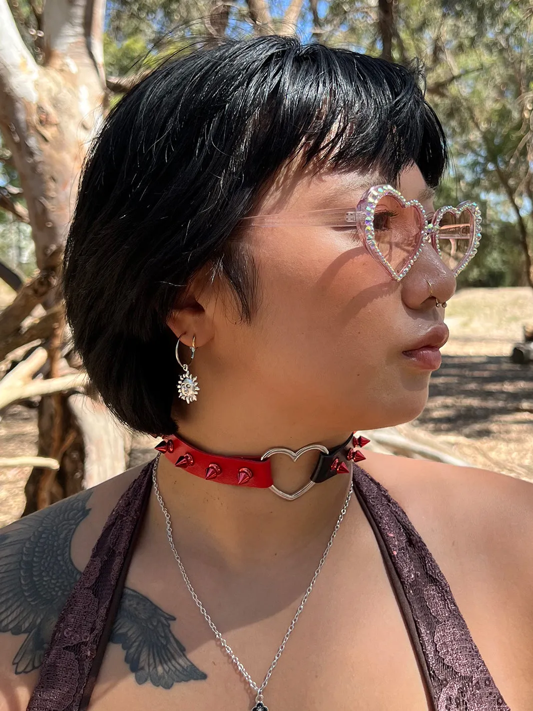 DEMON HEARTS CHOKER 2.0 - BLACK/RED