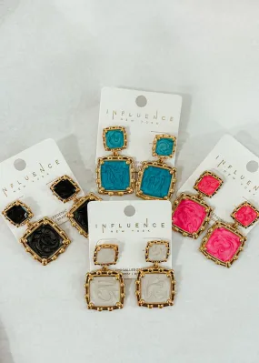 Double Square Drop Earrings