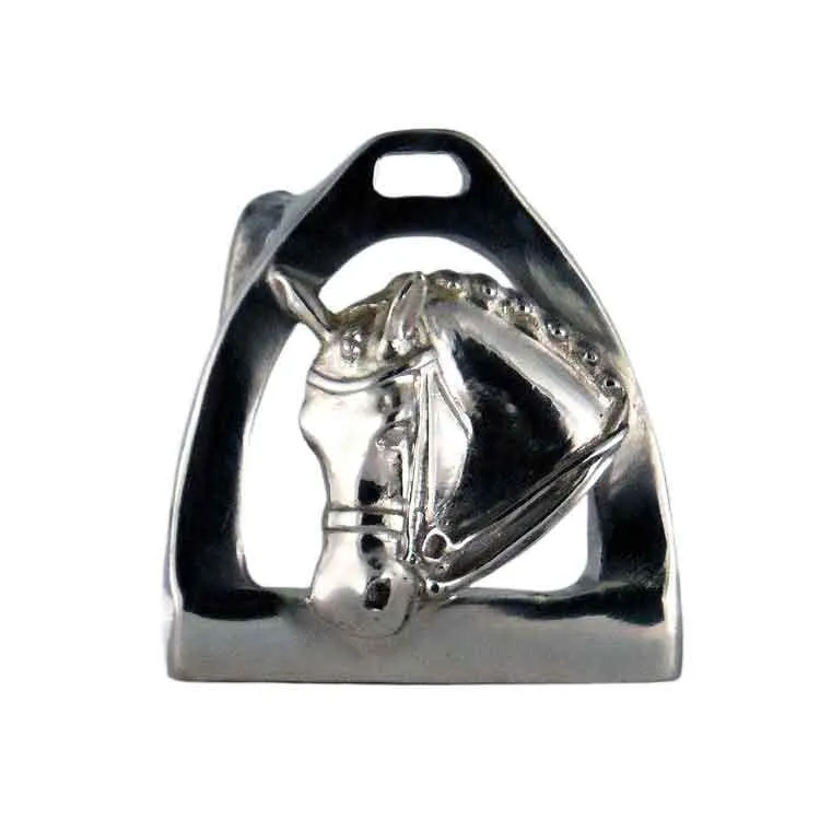 Dressage Horse and Stirrup Belt Buckle in Bronze