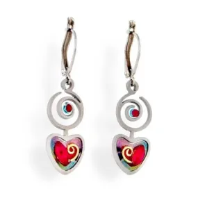 Earrings - Artistic Colorful Hearts