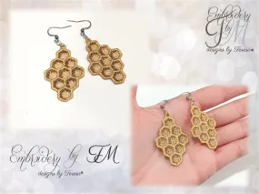 Earrings honeycomb/4x4 hoop