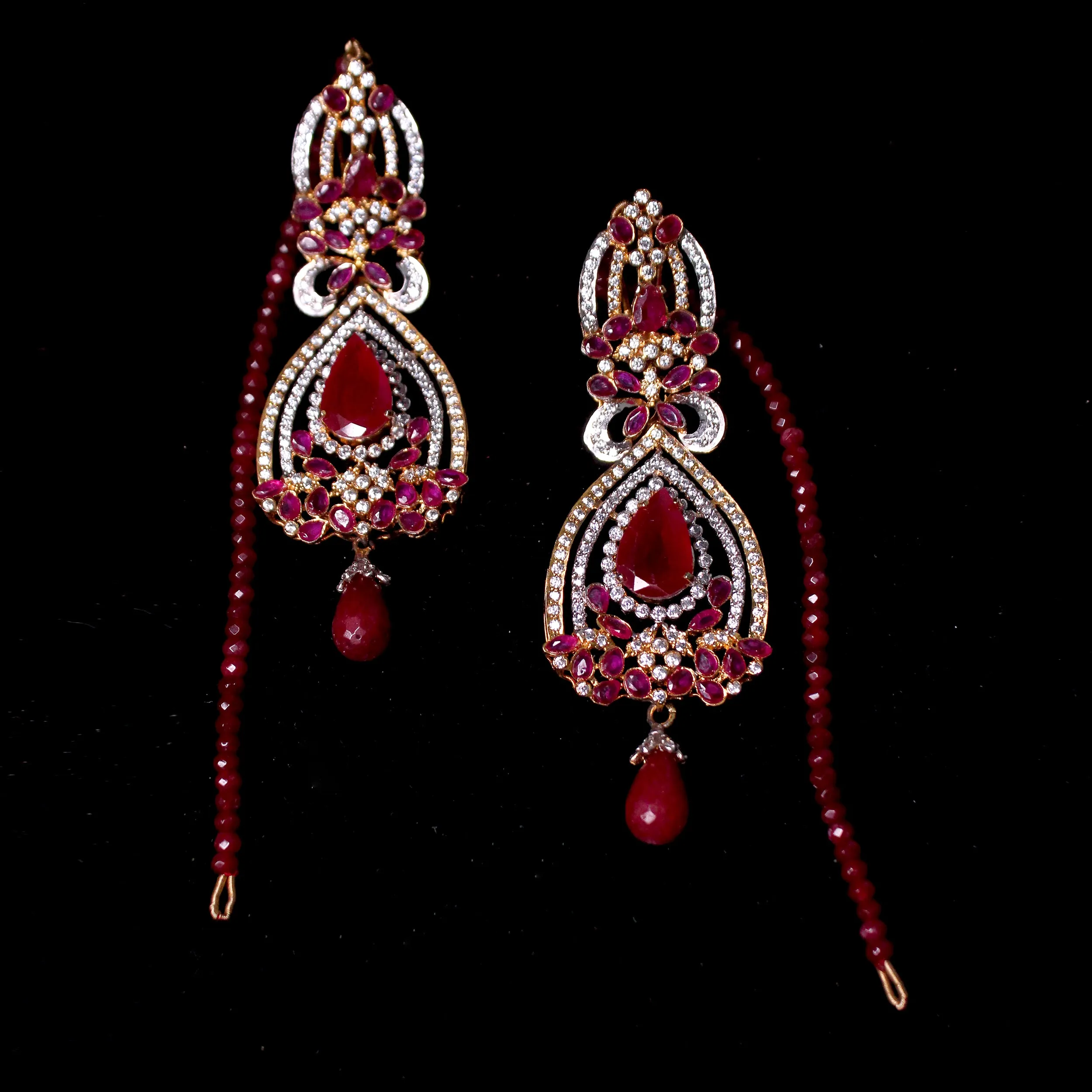 Earrings in Chetum and Zircons