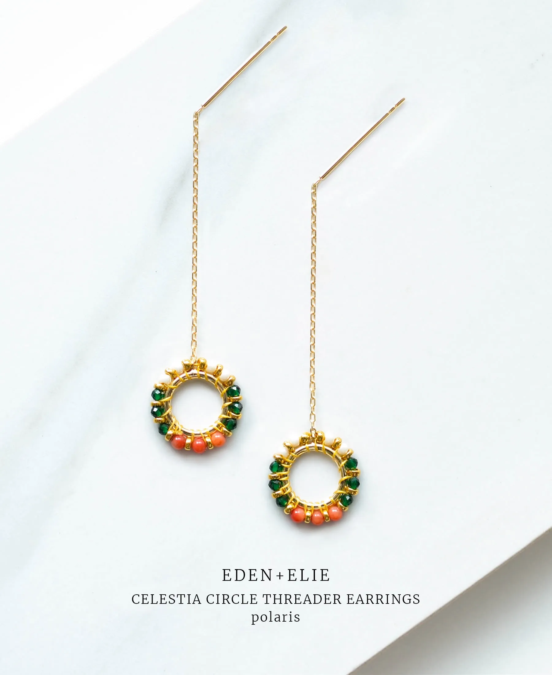 EDEN   ELIE Celestia Circle Threader Earrings - Polaris