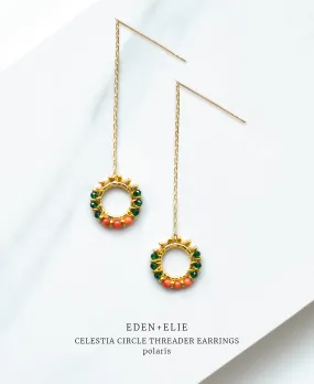 EDEN   ELIE Celestia Circle Threader Earrings - Polaris