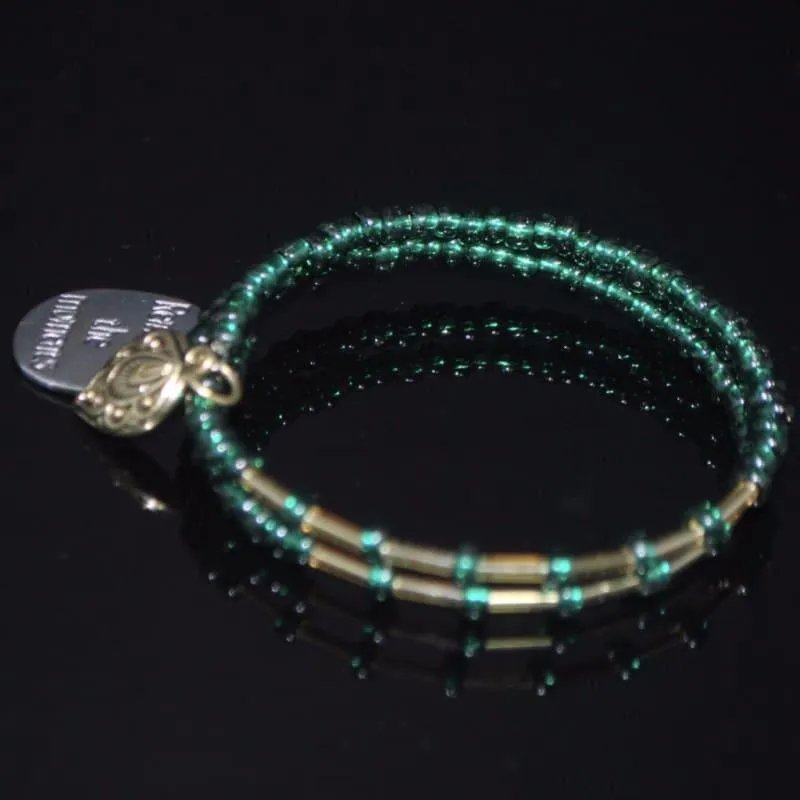 Emerald Gold Ascent Memory Wire Bracelets