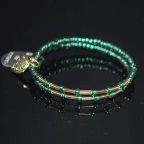 Emerald Gold Ascent Memory Wire Bracelets