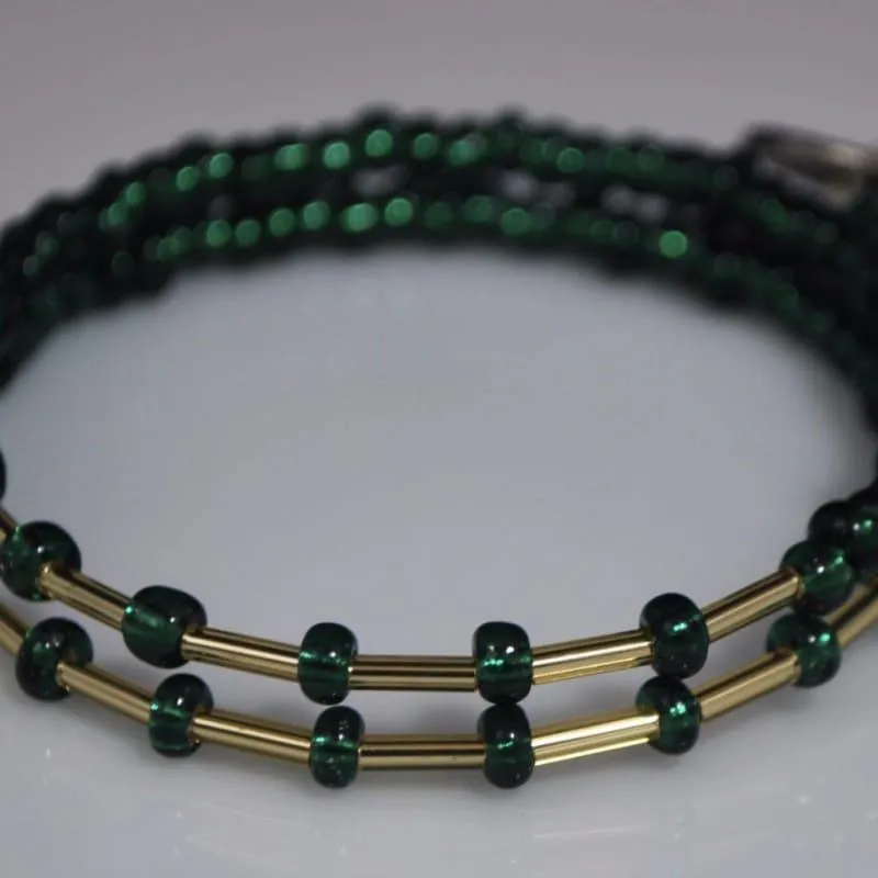 Emerald Gold Ascent Memory Wire Bracelets