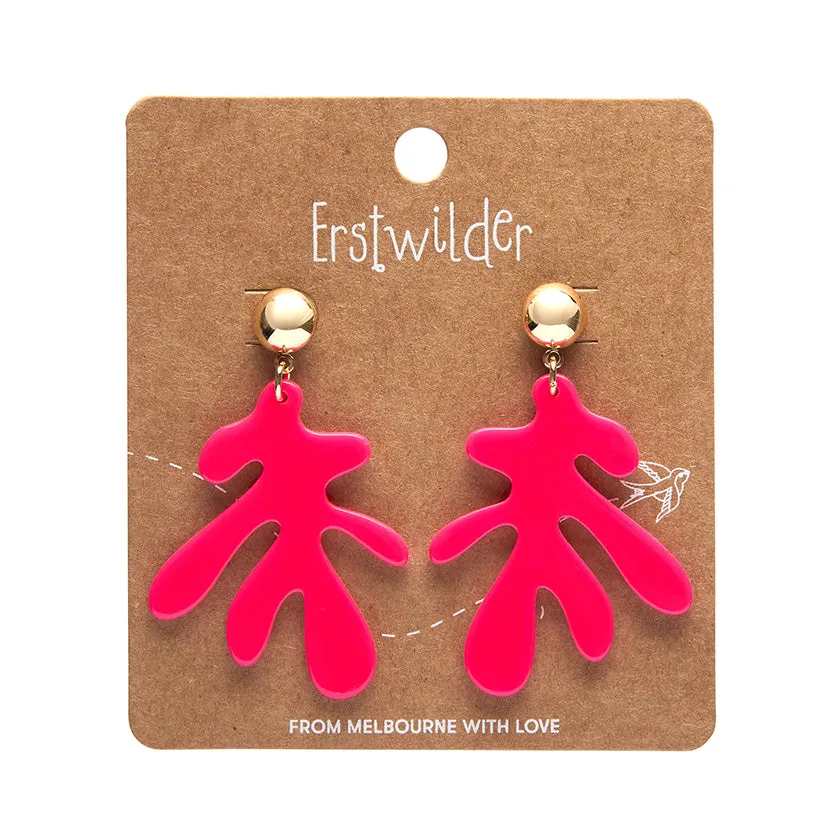 Essentials Coral Drop Earrings - Neon Pink