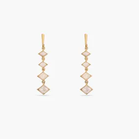 Eva Gold Plated Moissanite Silver Drop Earrings