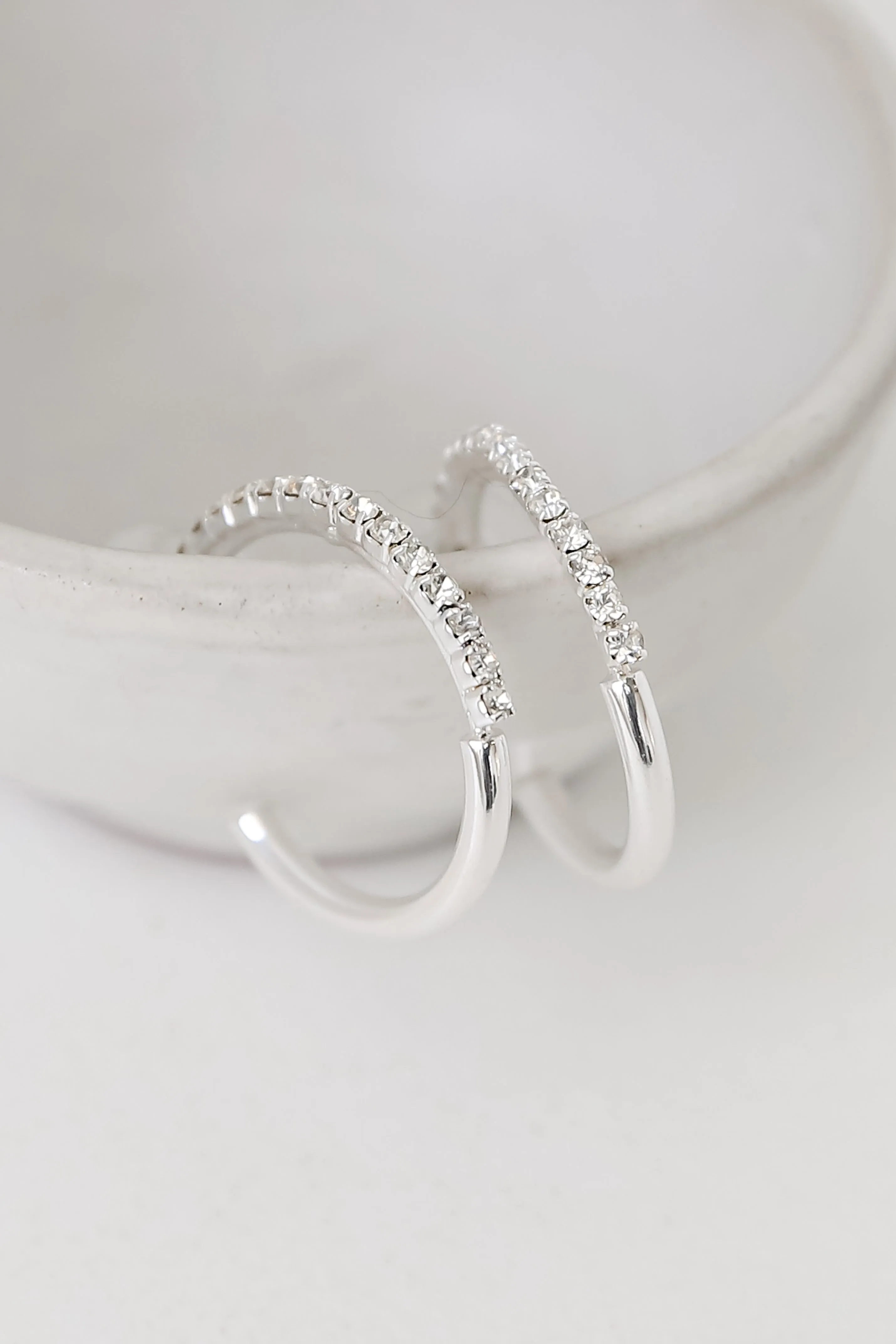 FINAL SALE - Cora Rhinestone Hoop Earrings