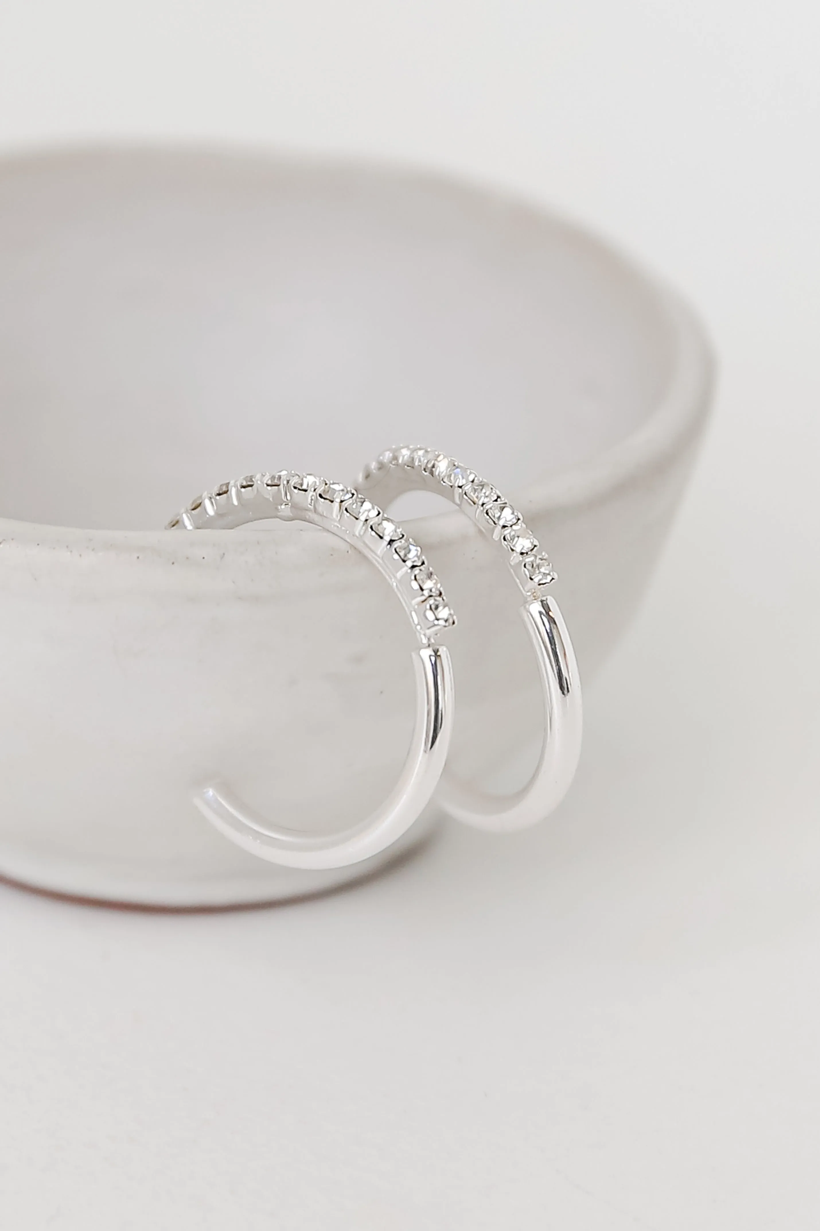 FINAL SALE - Cora Rhinestone Hoop Earrings