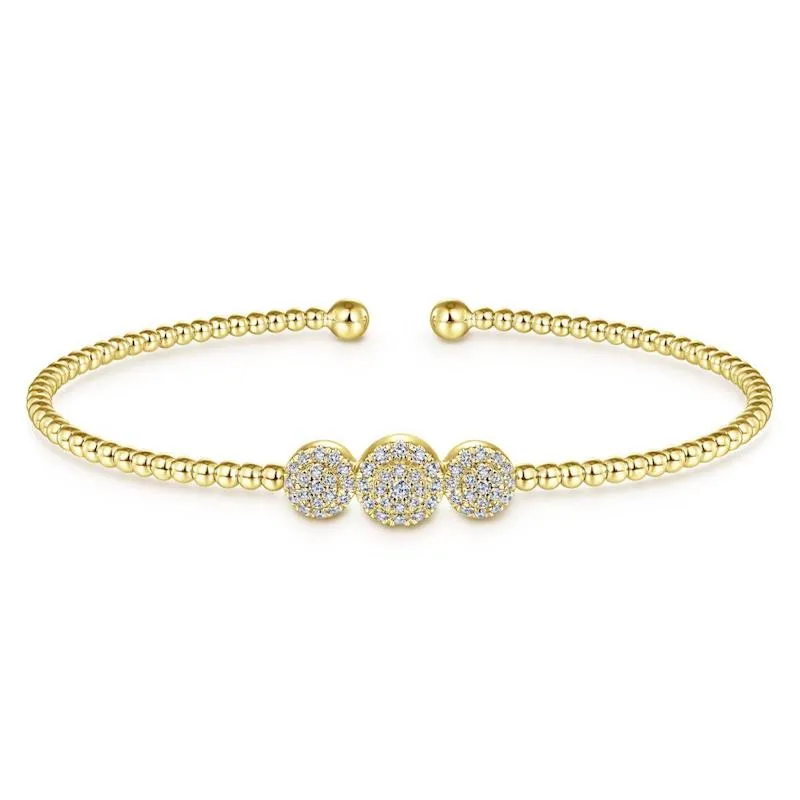 Gabriel & Co. 14k Yellow Gold Bujukan Diamond Bangle Bracelet