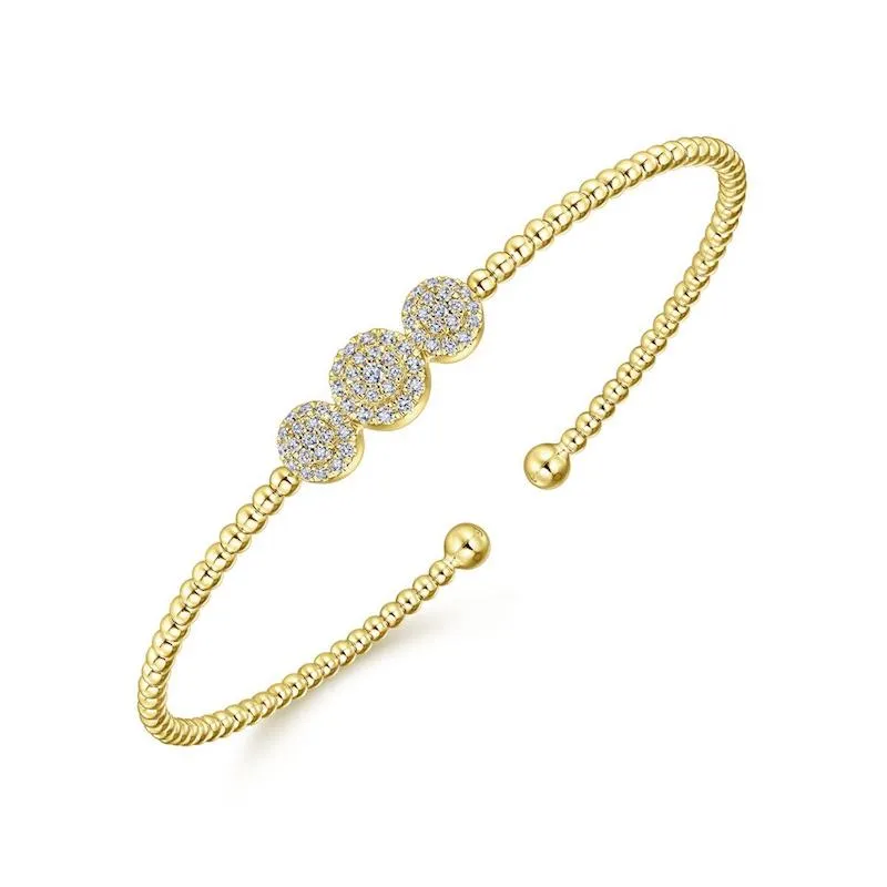 Gabriel & Co. 14k Yellow Gold Bujukan Diamond Bangle Bracelet