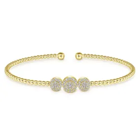 Gabriel & Co. 14k Yellow Gold Bujukan Diamond Bangle Bracelet