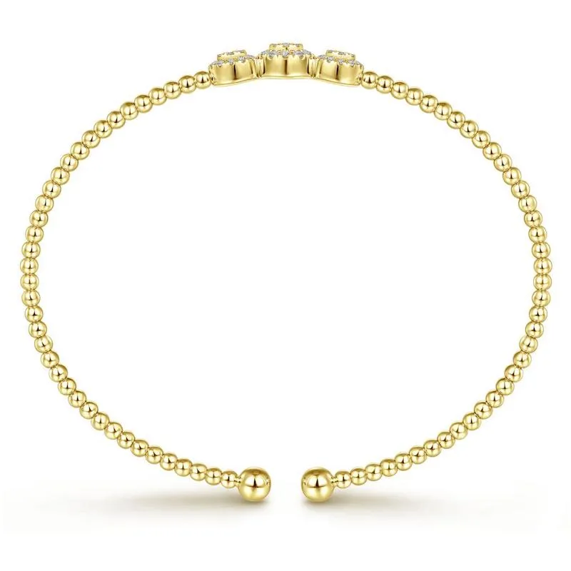 Gabriel & Co. 14k Yellow Gold Bujukan Diamond Bangle Bracelet