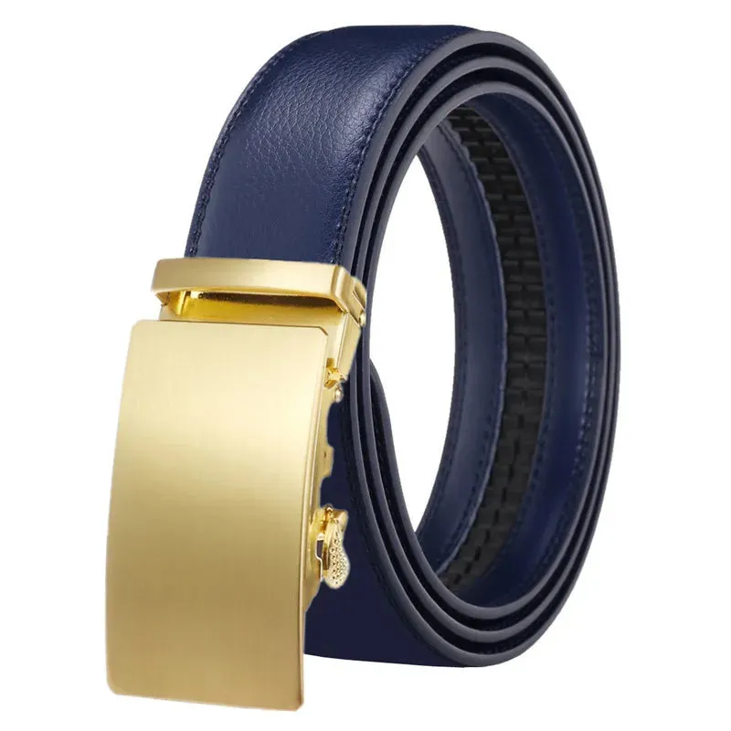 Genuine Leather Men's Belts Alloy Automatic Buckle High Quality Cowhide Belt Business Casual Belt for Men 3.5cm Luxury Brand