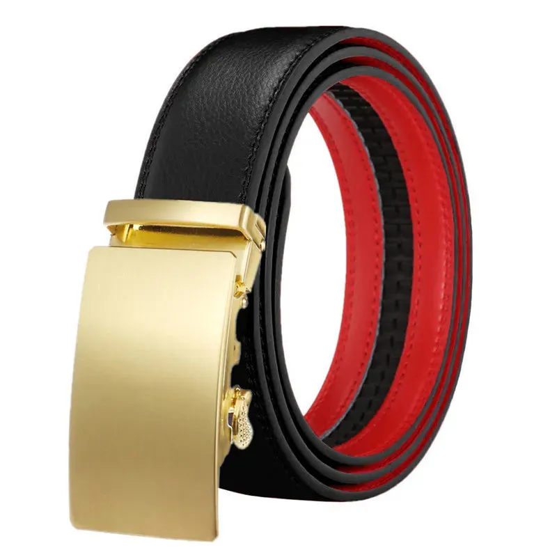 Genuine Leather Men's Belts Alloy Automatic Buckle High Quality Cowhide Belt Business Casual Belt for Men 3.5cm Luxury Brand