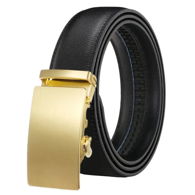 Genuine Leather Men's Belts Alloy Automatic Buckle High Quality Cowhide Belt Business Casual Belt for Men 3.5cm Luxury Brand