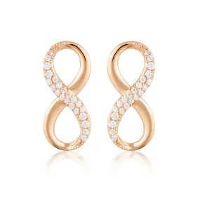 Georgini Rose Gold Plated Sterling Silver Zirconia Forever Infinity Earrings