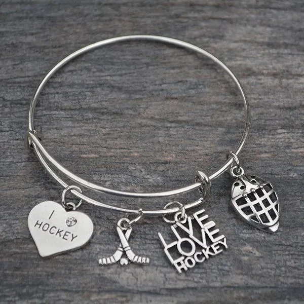 Girls Ice Hockey Bracelet - I Love Hockey