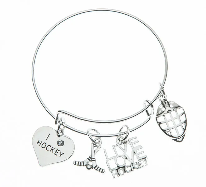 Girls Ice Hockey Bracelet - I Love Hockey