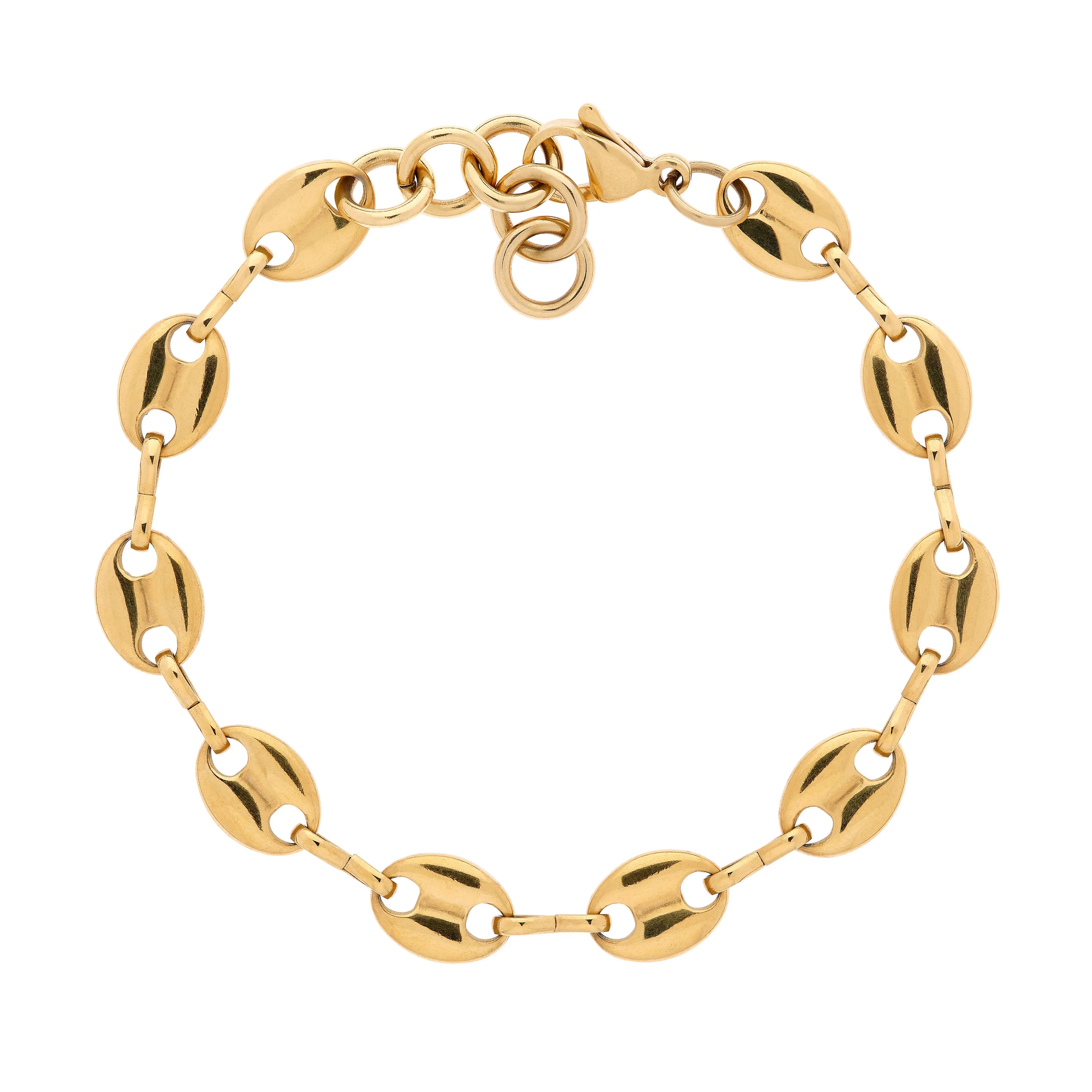 Gold Coffee Bean Chain Bracelet