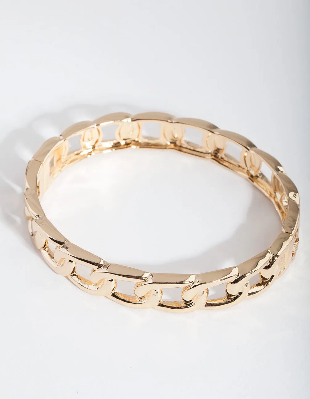 Gold Curb Hinge Bangle