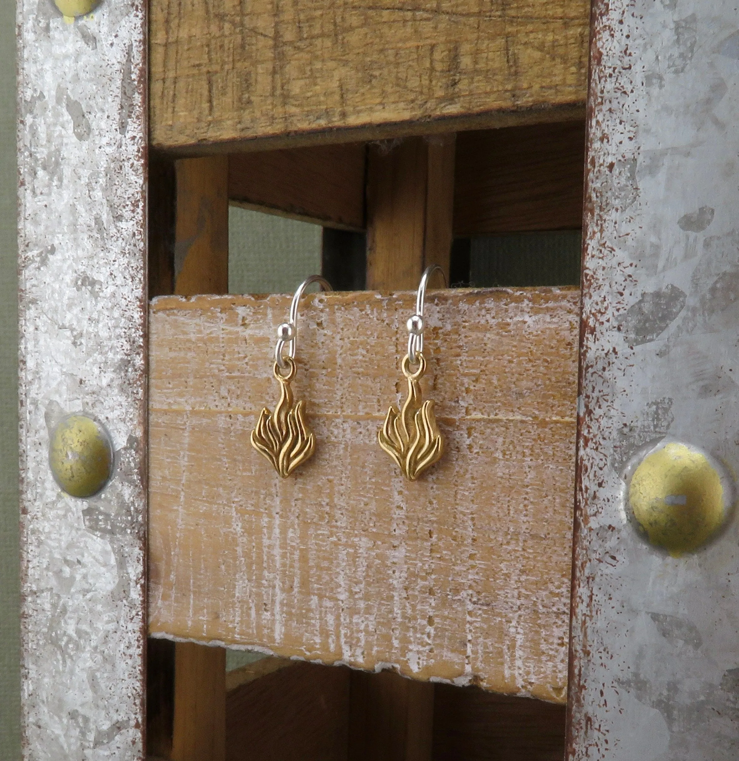 Gold Flame Earrings