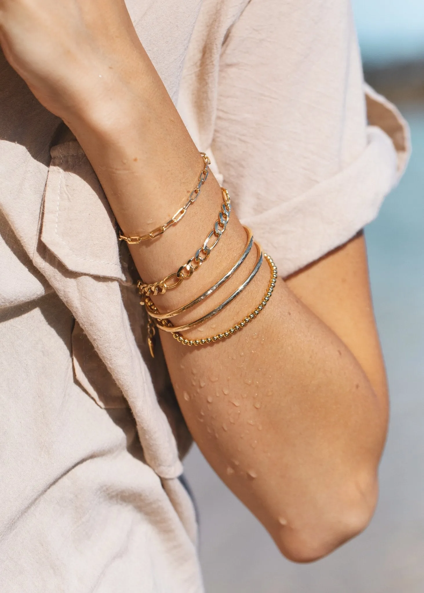 Gold Paperclip Link Chain Bracelet - Kaiea